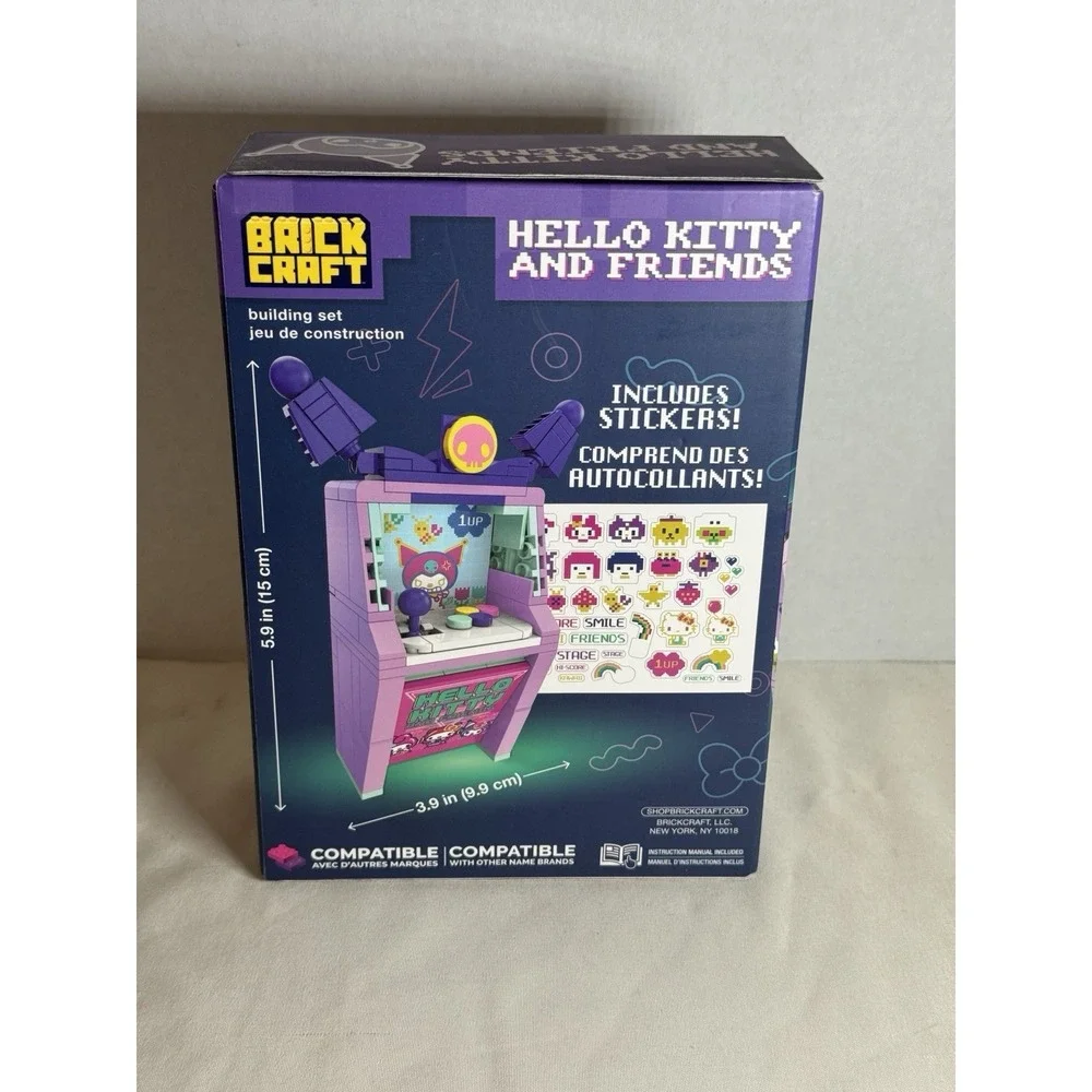 BrickCraft Hello Kitty Kuromi Arcade 72421 111pc Building Set 12+ w Stickers